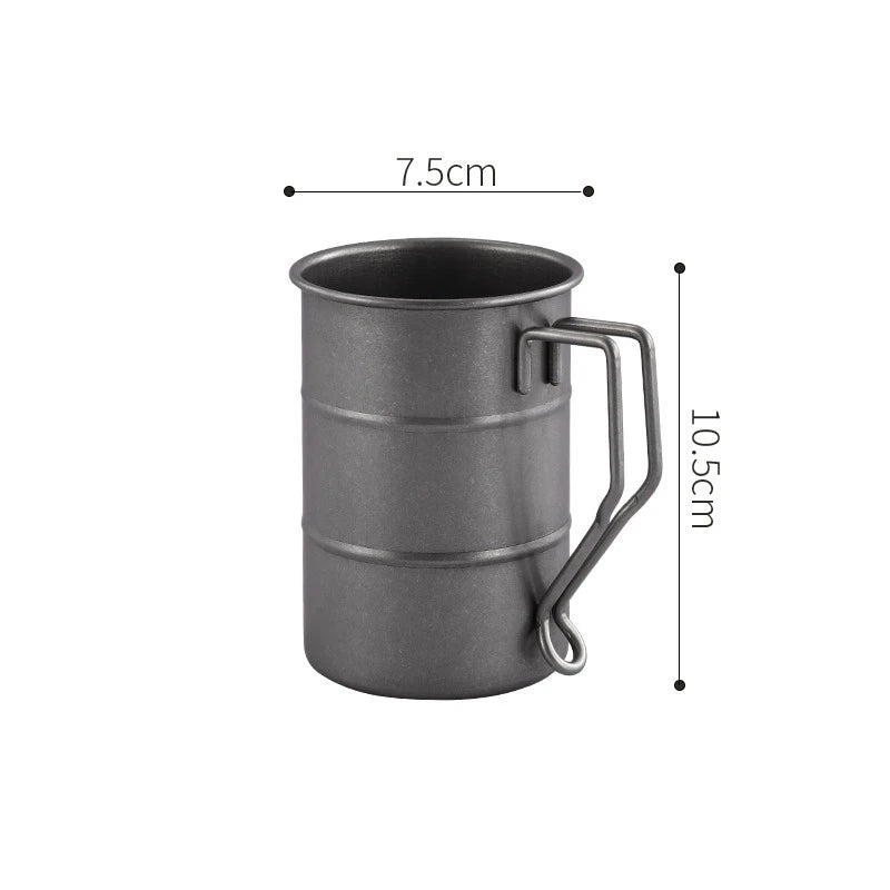 Stainless Steel Outdoor Camping Mug Retro Style