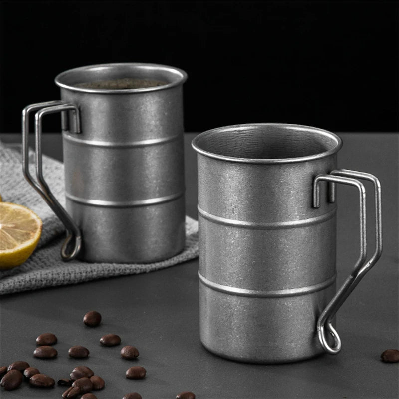 Stainless Steel Outdoor Camping Mug Retro Style