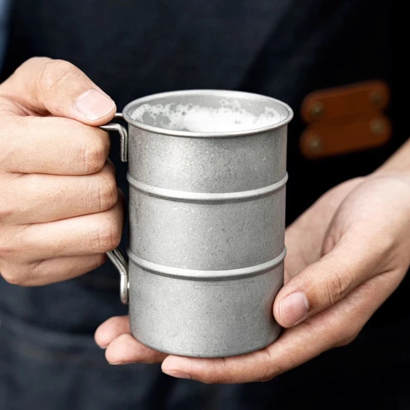 Stainless Steel Outdoor Camping Mug Retro Style