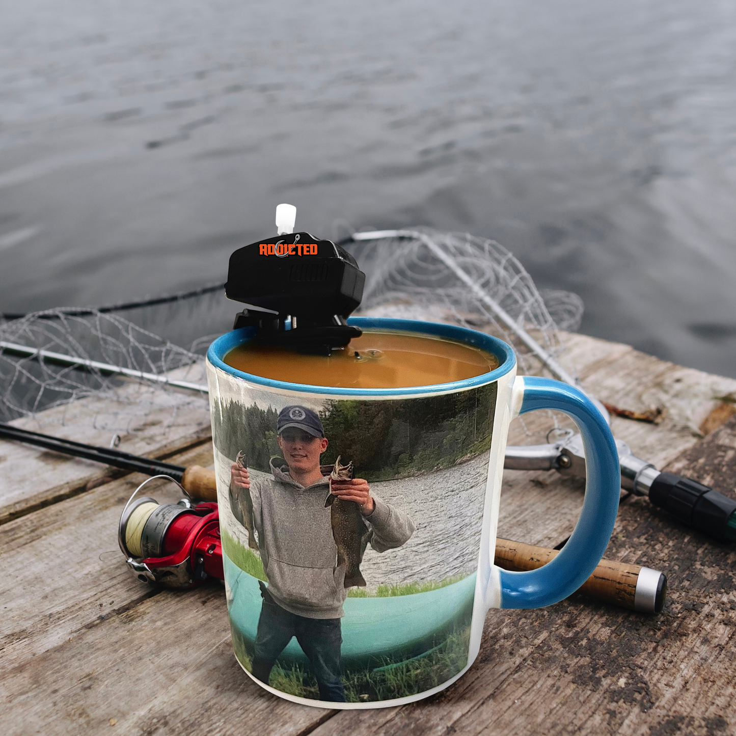 Boat motor coffee stirrer